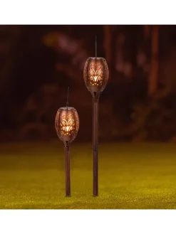 2er-Set: Solar-Gartenstecker in Kupfer