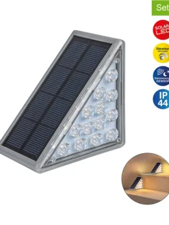 2er-Set: Solar-Treppenleuchten "Scala" in Grau - (B)5,2 x (H)11 x (T)6,2 cm