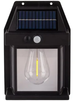 2er-Set Solar-Wandleuchte "Mira" in Schwarz - (B)12 x (H)17 cm