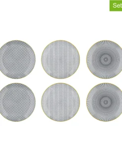 6er-Set: Speiseteller "Eclipse" in Grau - Ø 26 cm