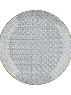 6er-Set: Speiseteller "Eclipse" in Grau - Ø 26 cm