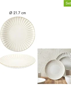 6er-Set: Speiseteller ''Vlora'' in Creme - Ø 21,7 cm