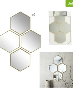 4er-Set: Spiegel in Gold - (B)23 x (H)20 cm