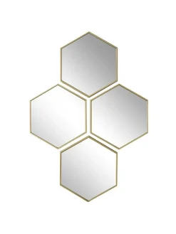 4er-Set: Spiegel in Gold - (B)23 x (H)20 cm