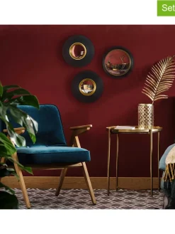 3er-Set: Spiegel in Schwarz - Ø 25,5 cm