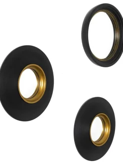3er-Set: Spiegel in Schwarz - Ø 25,5 cm