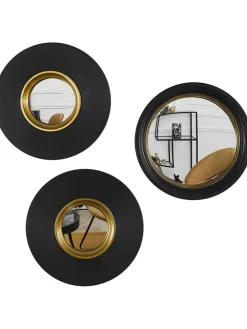 3er-Set: Spiegel in Schwarz - Ø 25,5 cm