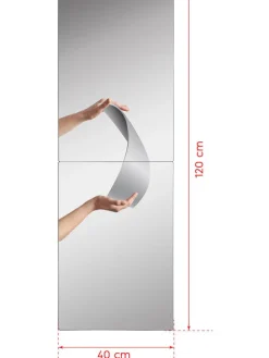 2er-Set: Spiegelleiste in Silber - (B)40 x (H)120 cm