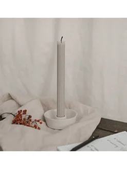 4er-Set: Stabkerze in Grau - Ø 2,2 cm