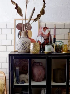 4er-Set: Stabkerzen ''Dip Dye'' in Hellbraun/ Lila - 4x 75 g