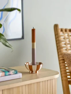 4er-Set: Stabkerzen ''Dip Dye'' in Hellbraun/ Lila - 4x 75 g