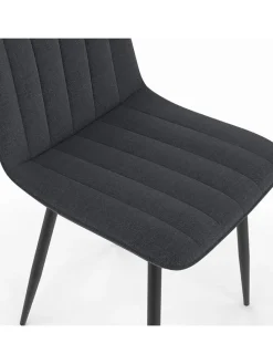 6er-Set: Stühle "Fiona" in Dunkelgrau/ Schwarz - (B)46 x (H)88 x (T)55 cm