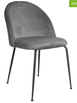 2er-Set: Stühle in Grau/ Schwarz - (B)52 x (H)78 x (T)51 cm