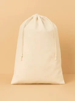 5er-Set: Stoffbeutel in Beige - (L)40 x (B)30 cm