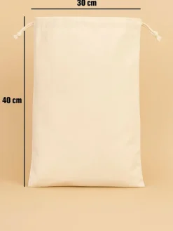 5er-Set: Stoffbeutel in Beige - (L)40 x (B)30 cm