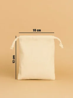 10er-Set: Stoffbeutel in Beige/ Weiß - (L)13 x (B)10 cm