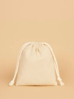 10er-Set: Stoffbeutel in Beige/ Weiß - (L)10 x (B)7 cm