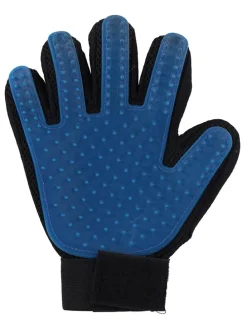 2er-Set: Tierpflege-Handschuh in Blau/ Schwarz - (L)23 x (B)16 cm