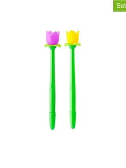 2er-Set: Tintenroller in Grün/ Gelb/ Lila