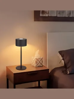 2er-Set Tischleuchte LED in schwarz rund Touch Dimmbar Tragbare Kabellos