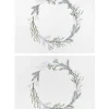 2er-Set: Tischsets "Christmas twigs" in Weiß/ Grün/ Grau - (L)35 x (B)45 cm