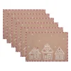 6er-Set: Tischsets in Beige - (L)22 x (B)48 cm
