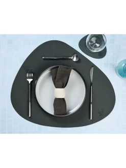 6er-Set: Tischsets in Dunkelblau/ Anthrazit - (L)44 x (B)37 cm