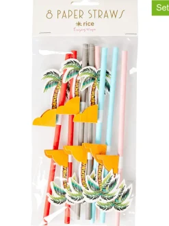 2er-Set: Trinkhalme in Bunt - 2x 8 Stück