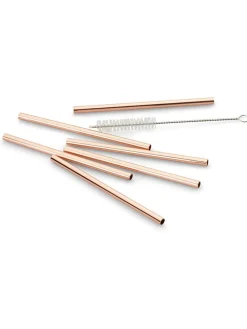 6er-Set: Trinkhalme in Kupfer - (H)12 cm