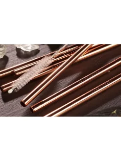 6er-Set: Trinkhalme in Kupfer - (H)12 cm