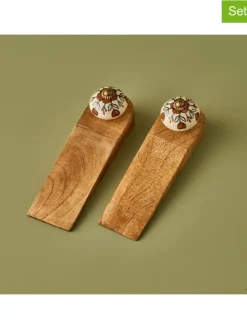 2er-Set: Türstopper ''Hermosa'' in Hellbraun - (B)16,5 x (H)5 x (T)4,5 cm
