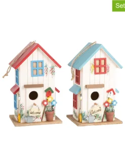 2er-Set: Vogelhäuser "Villa Kunterbunt" in Bunt - (B)15 x (H)25 x (T)13 cm