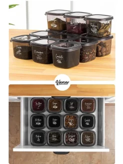 6er-Set: Vorratsbehälter in Anthrazit - 1,2 l