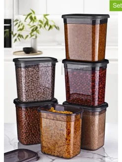 6er-Set: Vorratsbehälter in Anthrazit - (B)18 x (H)36 x (T)12,5 cm