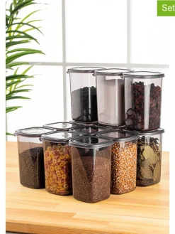 12er-Set: Vorratsbehälter in Anthrazit - 1,2 l