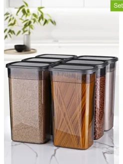 6er-Set: Vorratsbehälter in Anthrazit - 3,2 l