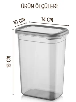 6er-Set: Vorratsbehälter in Anthrazit - 1,5 l