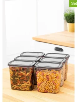 6er-Set: Vorratsbehälter in Anthrazit - 1,15 l