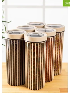 6er-Set: Vorratsbehälter in Beige - 1,7 l