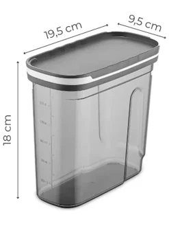 4er-Set: Vorratsbehälter in Grau - 1,8 l