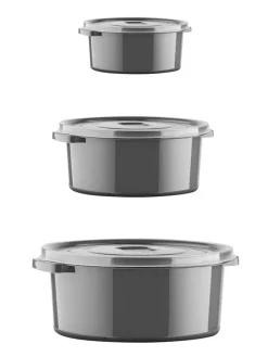 12er-Set: Vorratsbehälter in Grau