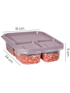 4er-Set: Vorratsbehälter in Lila - (B)24 x (H)15 x (T)5 cm