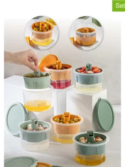 6er-Set: Vorratsbehälter in Orange/ Grün/ Hellblau - 650 ml