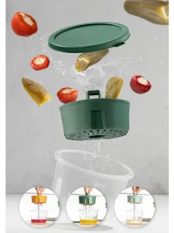 6er-Set: Vorratsbehälter in Orange/ Grün/ Hellblau - 650 ml