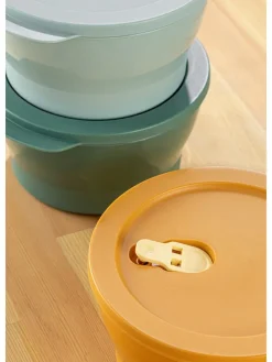 3er-Set: Vorratsbehälter in Orange/ Grün/ Hellblau - (H)10 cm