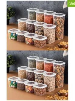 24er-Set: Vorratsbehälter in Weiß