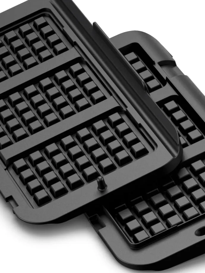 2er-Set: Waffelplatten "XA734810" in Schwarz