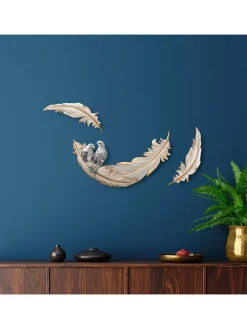 3er-Set: Wanddekore in Beige