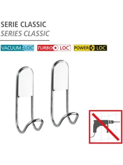 2er-Set: Wandhaken ''Classic'' in Silber - (L)9 cm