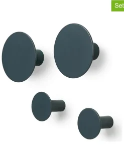 4er-Set: Wandhaken "Ponto" in Grau